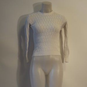 Womens Shag Boutique White Open Knit Sweater XS *